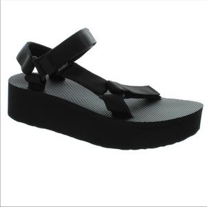 Black platform tevas